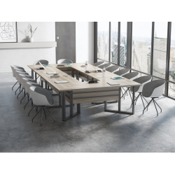 Krzesła Oslo (18 szt ) Stół konferencyjny 414x200cm Twist H18 na 18 osób